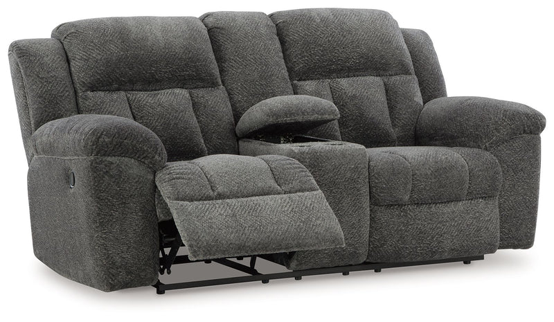 Frohn - Dbl Reclining Loveseat With Console - JaxCo Furniture