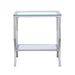 Saide - Square Glass Top Side End Table - Chrome - JaxCo Furniture