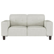 Deerhurst - Upholstered Track Arm Tufted Loveseat - Greige - JaxCo Furniture