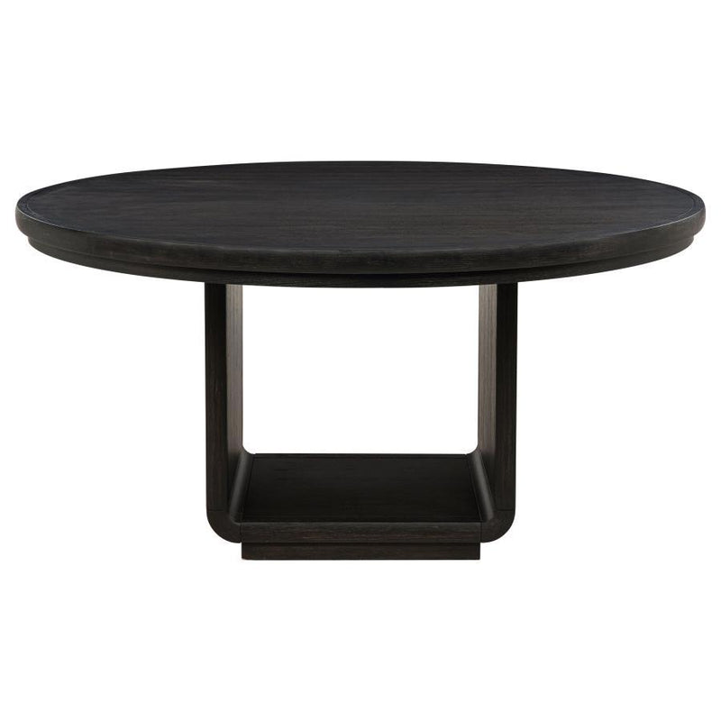 Leandro - 60" Round Dining Table - Burnished Black - JaxCo Furniture