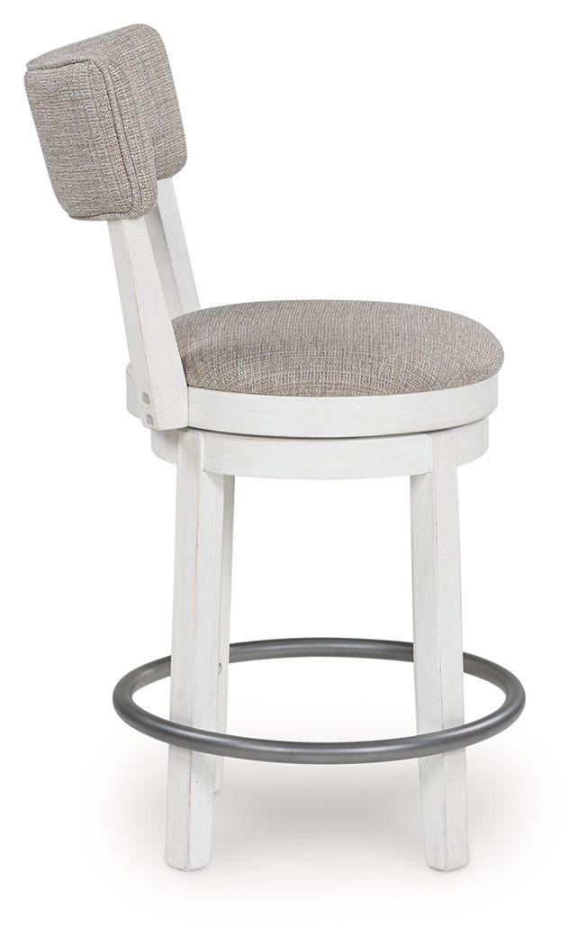 Robbinsdale - Antique White - Upholstered Swivel Barstool (Set of 2) - JaxCo Furniture