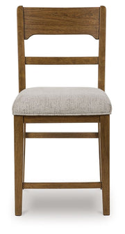 Cabalynn - Oatmeal / Light Brown - Upholstered Barstool (Set of 2) - JaxCo Furniture