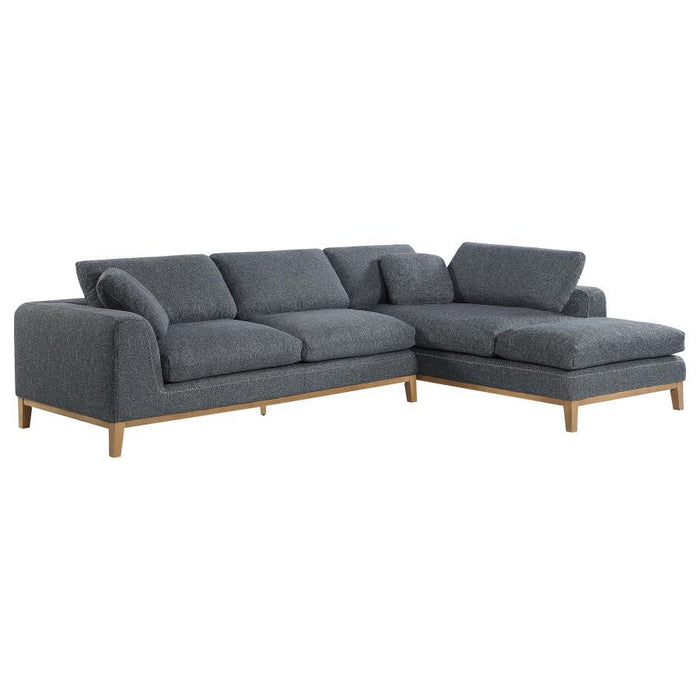 Persia - Upholstered Track Arm Sectional Sofa - Gray - JaxCo Furniture