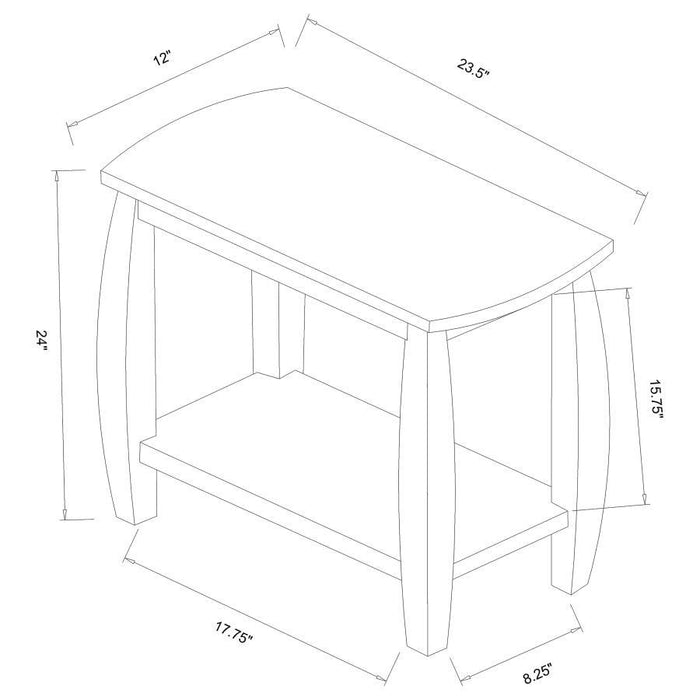 Raphael - 1-Shelf Rectangular Wood Side Table - Cappuccino - JaxCo Furniture