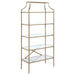 Serena - 5-Shelf Glass Bookshelf - Gold - JaxCo Furniture