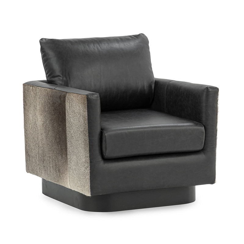 Lathe - Leather/Hide Accent Chair - JaxCo Furniture
