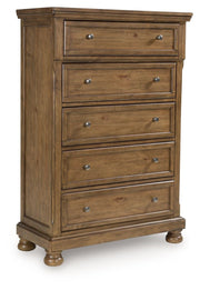 Feddinger - Medium Brown - Five Drawer Chest - JaxCo Furniture