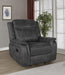 Lawrence - Upholstered Padded Arm Glider Recliner - Charcoal - JaxCo Furniture