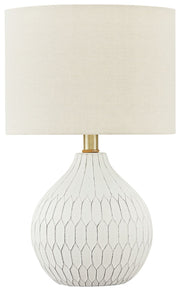 Wardmont - White - Ceramic Table Lamp - JaxCo Furniture