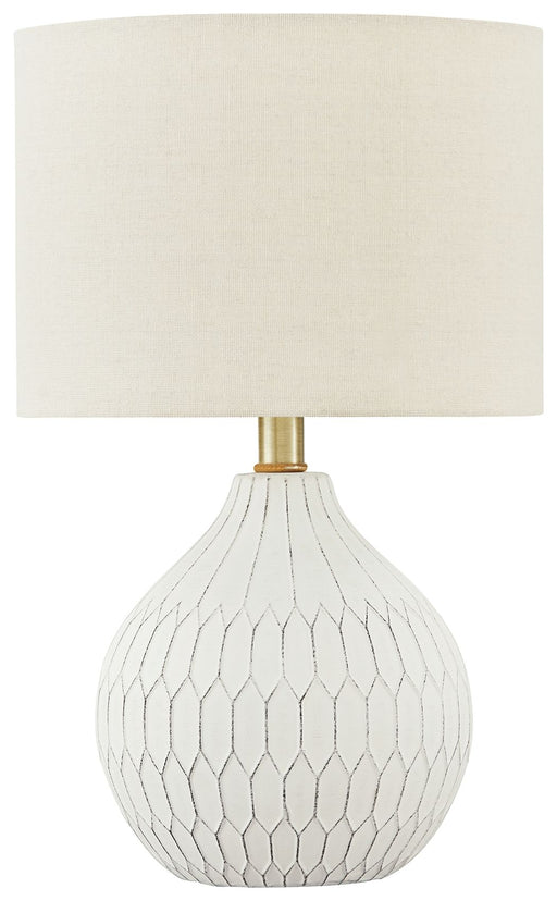 Wardmont - White - Ceramic Table Lamp - JaxCo Furniture