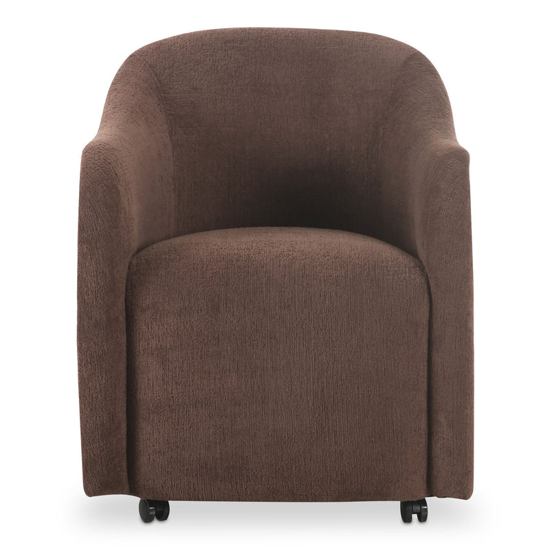 Drava - Rolling Dining Chair - Dark Brown - JaxCo Furniture