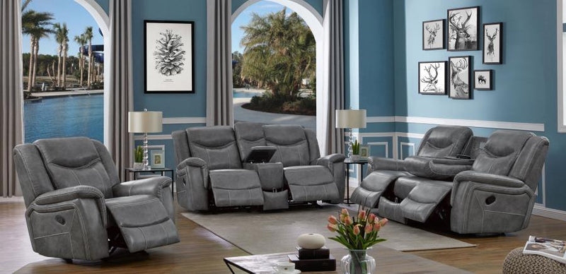 Conrad - Upholstered Padded Arm Motion Sofa Set - JaxCo Furniture