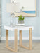 Pala - Rectangular End Table - White High Gloss And Natural - JaxCo Furniture