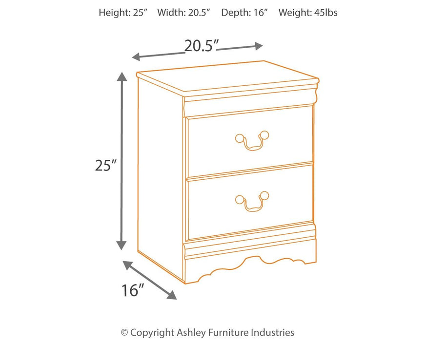 Huey - Black - Two Drawer Night Stand - JaxCo Furniture