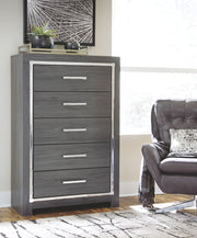 Lodanna - Gray - Five Drawer Chest - JaxCo Furniture