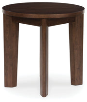 Korestone 2 - Dark Brown - Round End Table - JaxCo Furniture
