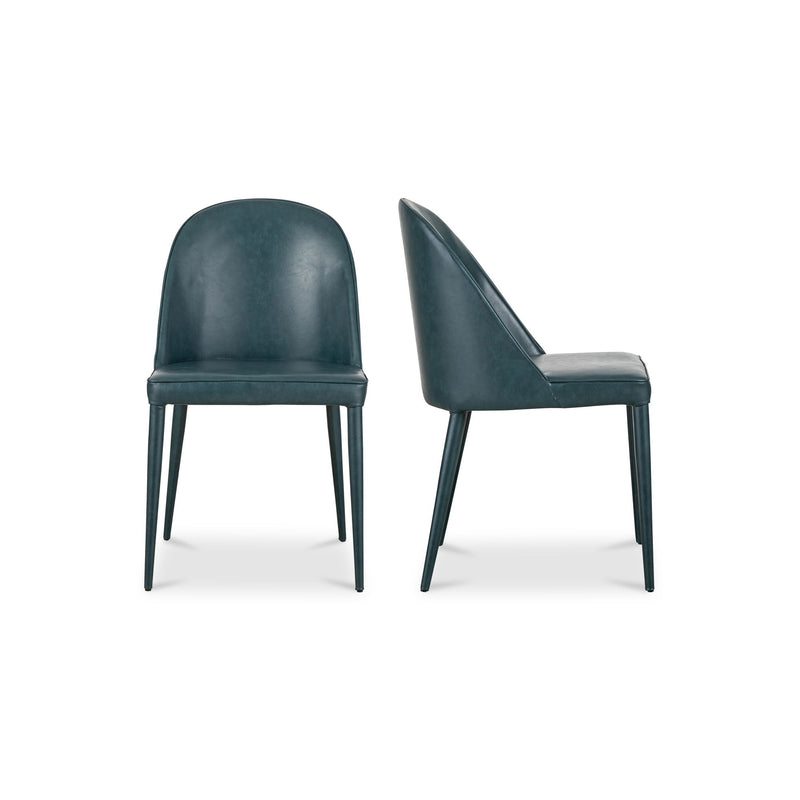 Burton - Vegan Leather Dining Chair (Set of 2) - Dark Teal - JaxCo Furniture