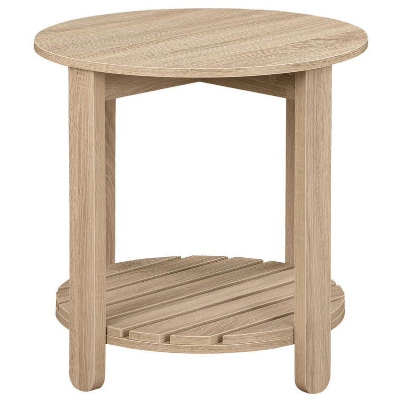 Fowler - 1 Shelf Round Engineered Wood Table - JaxCo Furniture