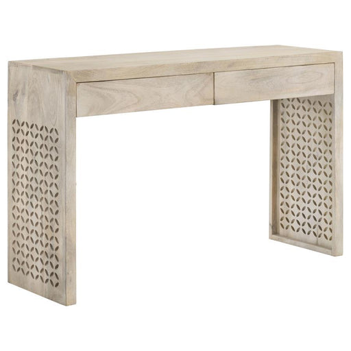 Rickman - 2-Drawer Wood Entryway Console Table - White Washed - JaxCo Furniture