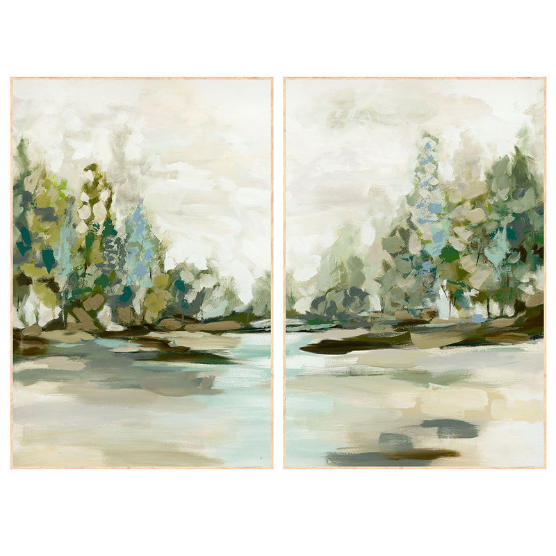 Taiga - 60" x 40" Painting By Buddy Whitlock (Set of 2) - Oak Natural - JaxCo Furniture