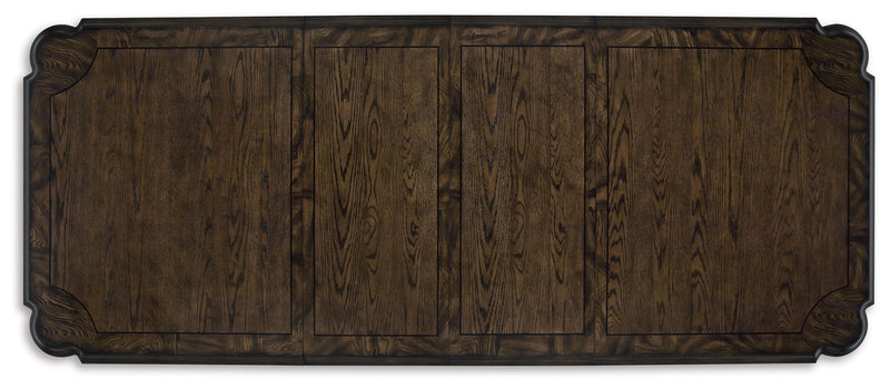 Maylee - Dark Brown - 11 Pc. - Dining Extension Table, 4 Side Chairs, 2 Arm Chairs, Storage Bench, Buffet And Hutch - JaxCo Furniture