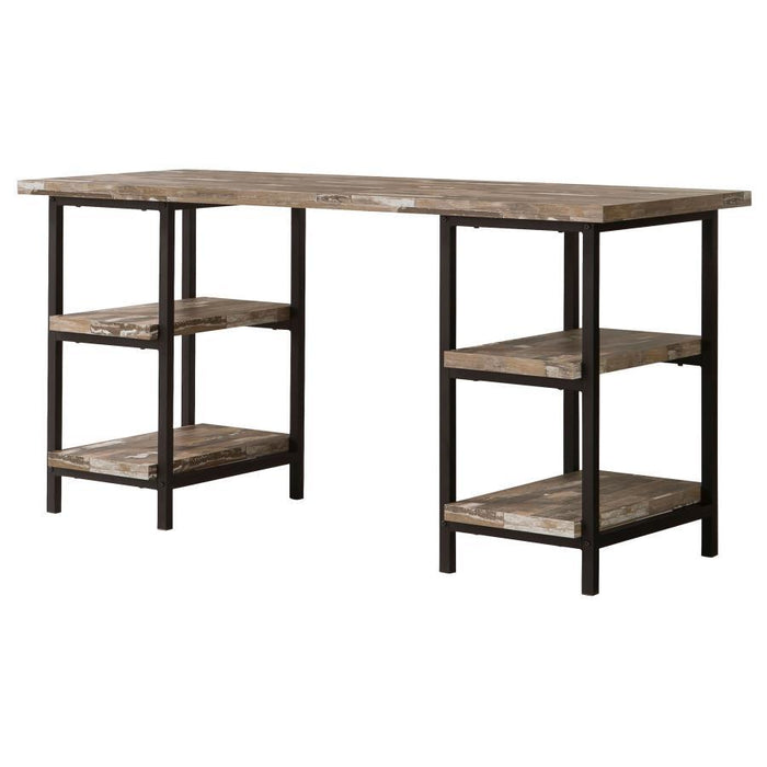 Kemper - 4-Shelf Writing Desk - Weathered Brown - JaxCo Furniture