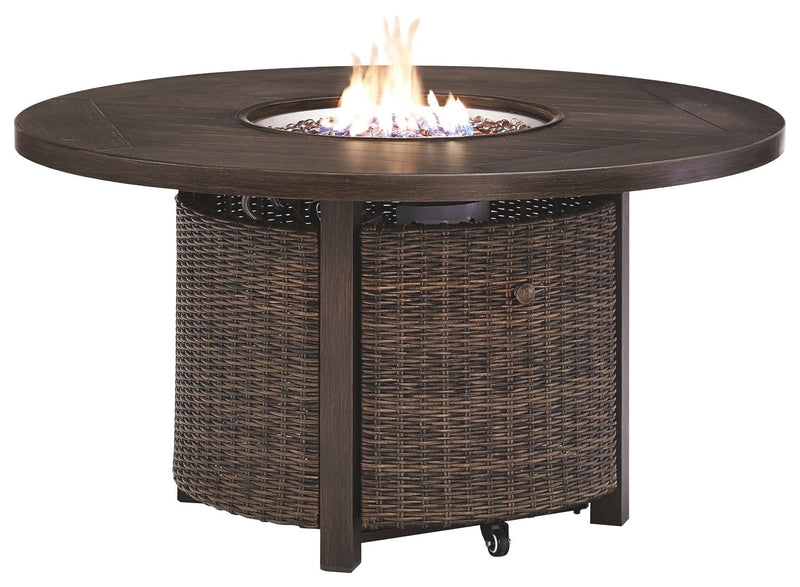 Paradise - Medium Brown - Round Fire Pit Table - JaxCo Furniture