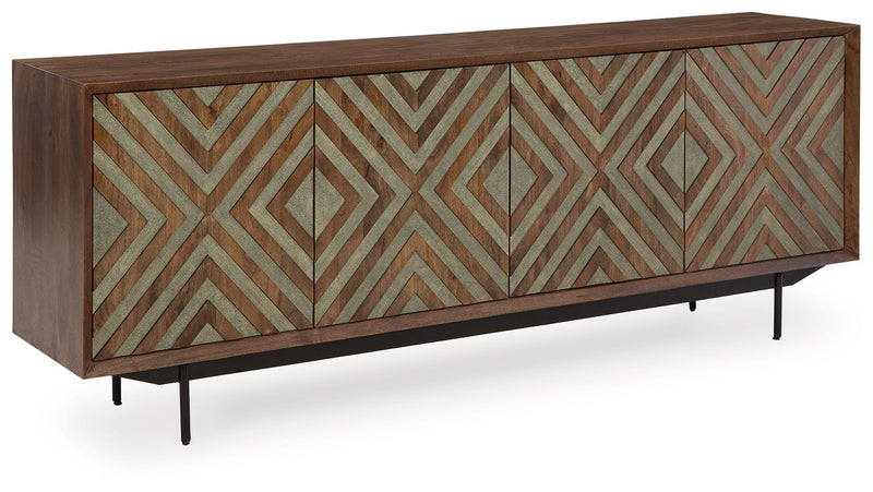 Dreggan - Brown / Gold Finish - Accent Cabinet - JaxCo Furniture