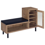 Teller - 1-Door Entryway Shoe Storage Bench - Natural Oak - JaxCo Furniture