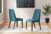 Lyncott - Blue / Brown - Dining Uph Side Chair (Set of 2) - JaxCo Furniture