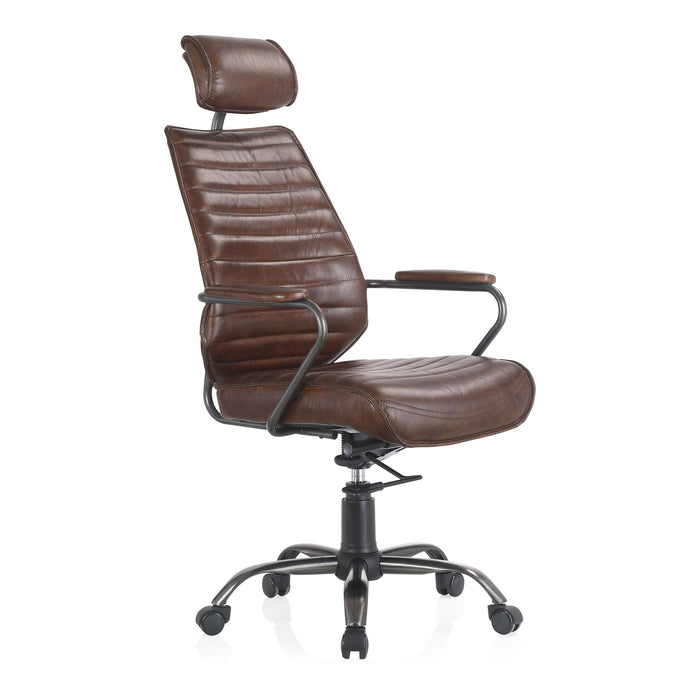 Executive - Office Chair - Dark Brown - Leather - JaxCo Furniture