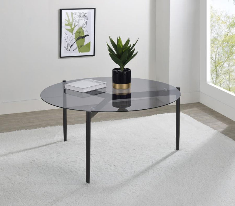 Rosalie - Round Smoked Glass Top Table - JaxCo Furniture
