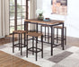 Santana - 5 Piece Pub Height Bar Table Set - Weathered Chestnut - JaxCo Furniture