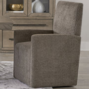 Pure Modern Dining - Upholstered Caster Chair - Himalaya Granite - JaxCo Furniture