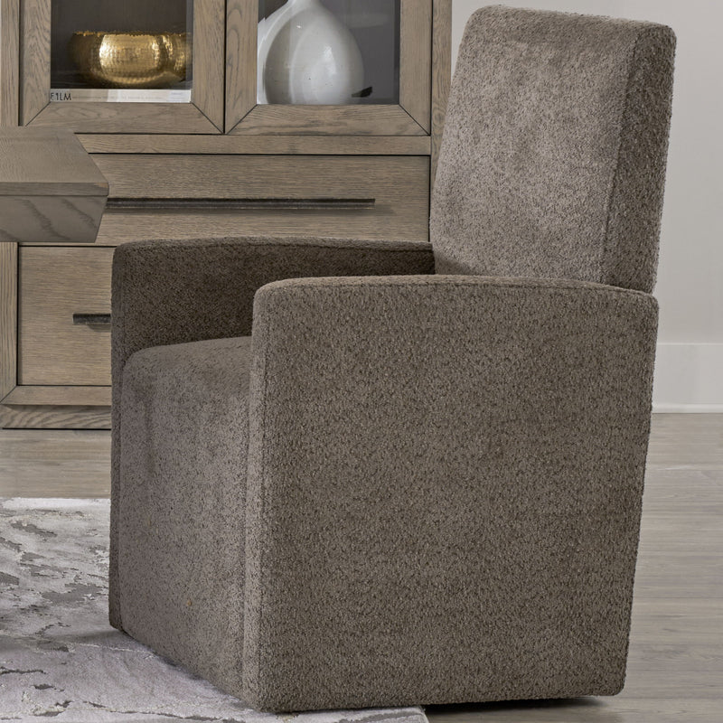 Pure Modern Dining - Upholstered Caster Chair - Himalaya Granite - JaxCo Furniture