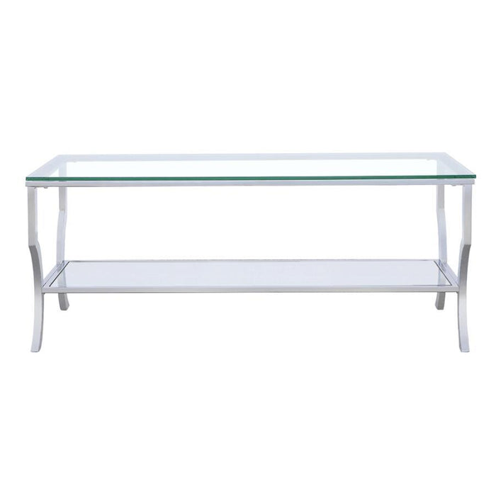 Saide - Rectangular Glass Top Coffee Table - Chrome - JaxCo Furniture