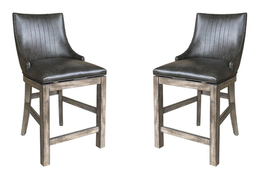 Lodge Dining - Swivel Counter Sling Chair (Set of 2) - Siltstone - JaxCo Furniture