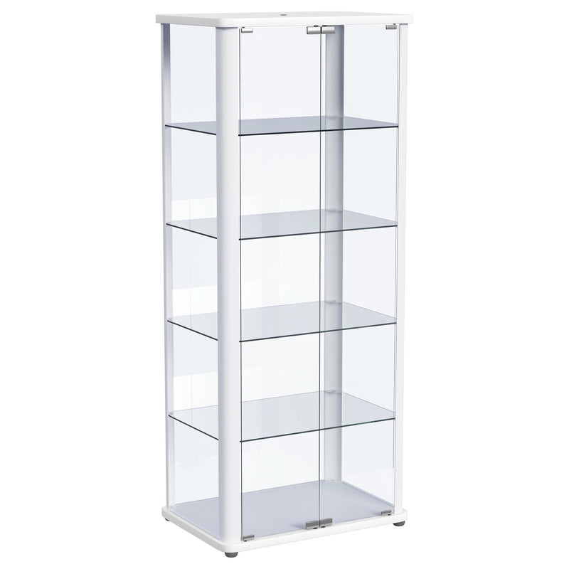 Aero - 5-Shelf Display Curio Cabinet With Led Lighting - JaxCo Furniture