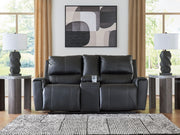 Glossmore - Reclining Loveseat With Console - Black - JaxCo Furniture