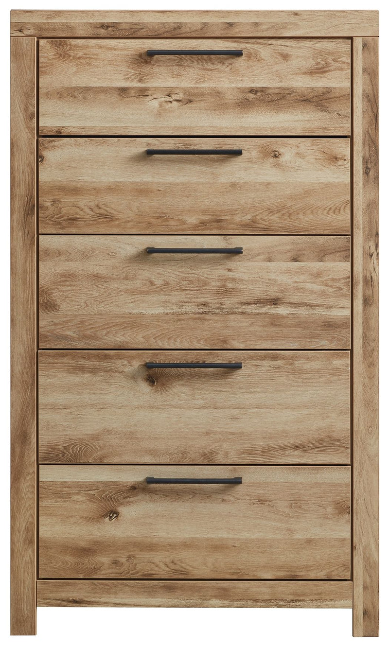 Hyanna - Tan Brown - Five Drawer Chest - JaxCo Furniture