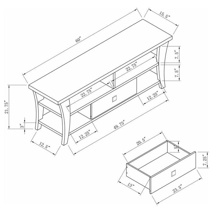 Anita - 1-Drawer Engineered Wood TV Stand - Cappuccino - JaxCo Furniture