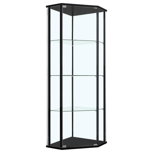 Zenobia - 4-Shelf Curio Cabinet Display Case - Black - JaxCo Furniture