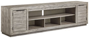 Naydell - Gray - XL TV Stand w/Fireplace Option - JaxCo Furniture