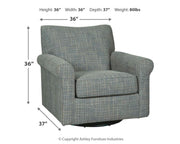 Renley - Ash - Swivel Glider Accent Chair - JaxCo Furniture