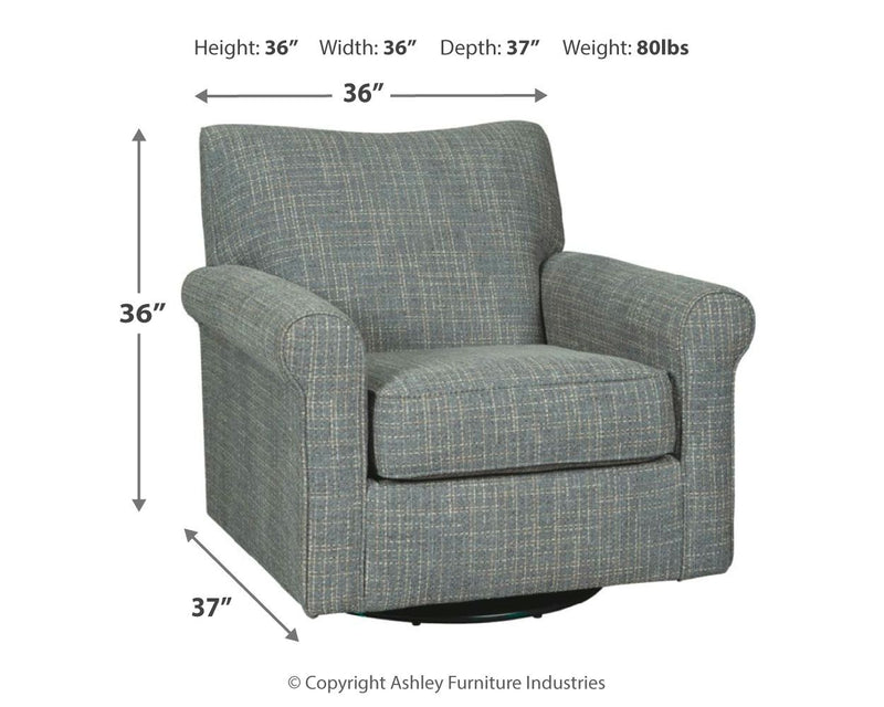 Renley - Ash - Swivel Glider Accent Chair - JaxCo Furniture