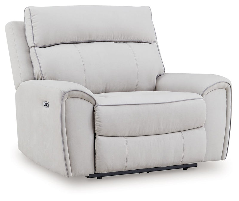 Social Pointe - Pearl / Ash - Power Recliner / Adjustable Headrest - JaxCo Furniture