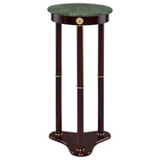 Edite - Round Marble Top Accent Side Table - Merlot - JaxCo Furniture