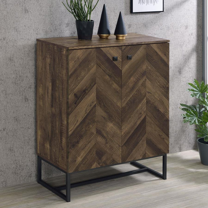 Carolyn - 2 Door Engineered Accent Wood Cabinet - Rustic Oak - JaxCo Furniture