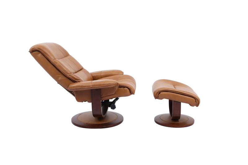 Knight - Manual Reclining Swivel Chair and Ottoman - JaxCo Furniture