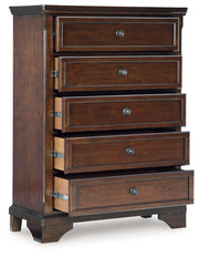 Trellington - Brown - Five Drawer Chest - JaxCo Furniture
